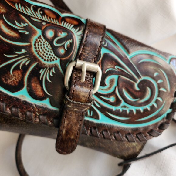 Patricia Nash Italy Leather Lanza Lady Crossbody Bag / Purse /Clutch - Picture 2 of 15